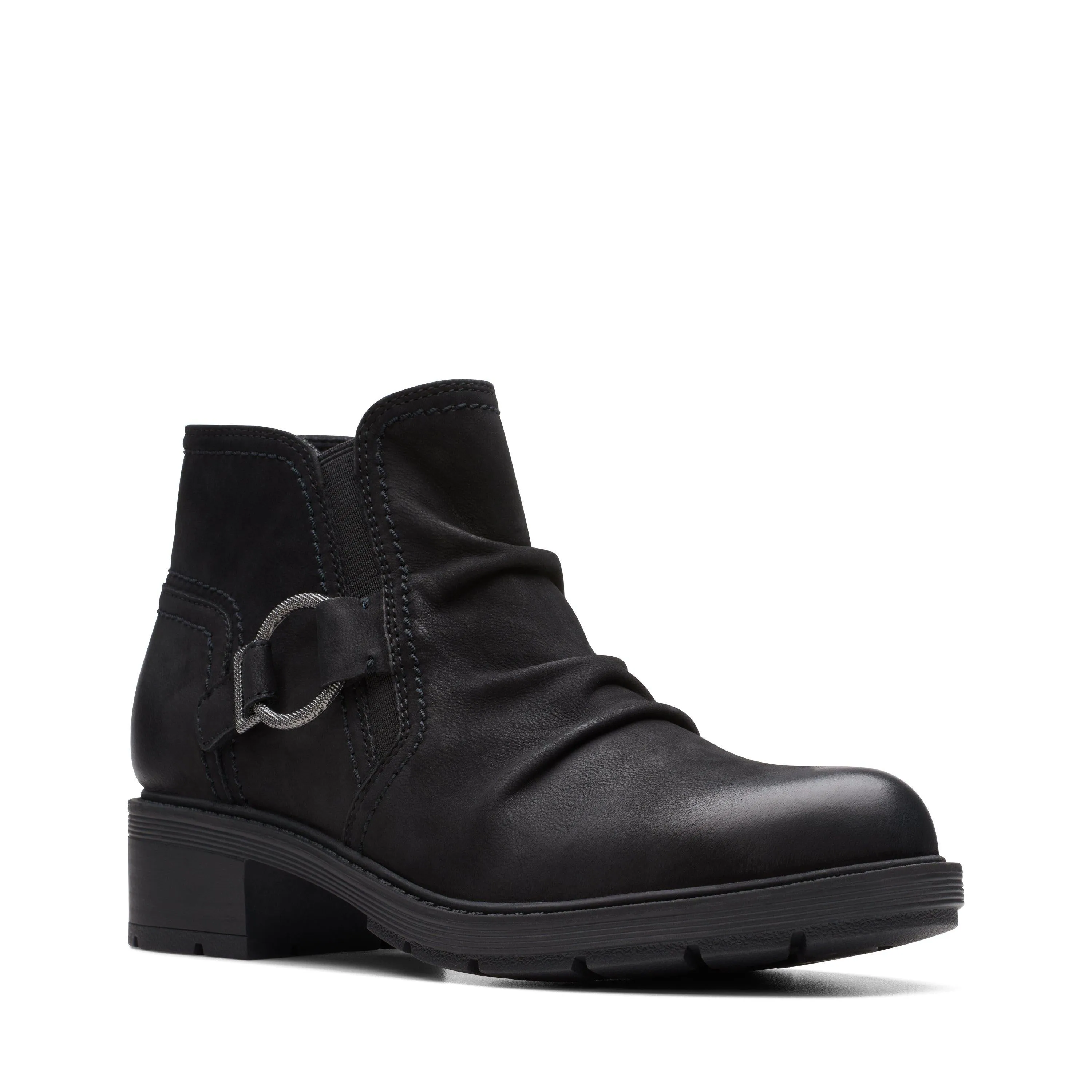 Clarks Hearth Faye in Black Nubuck