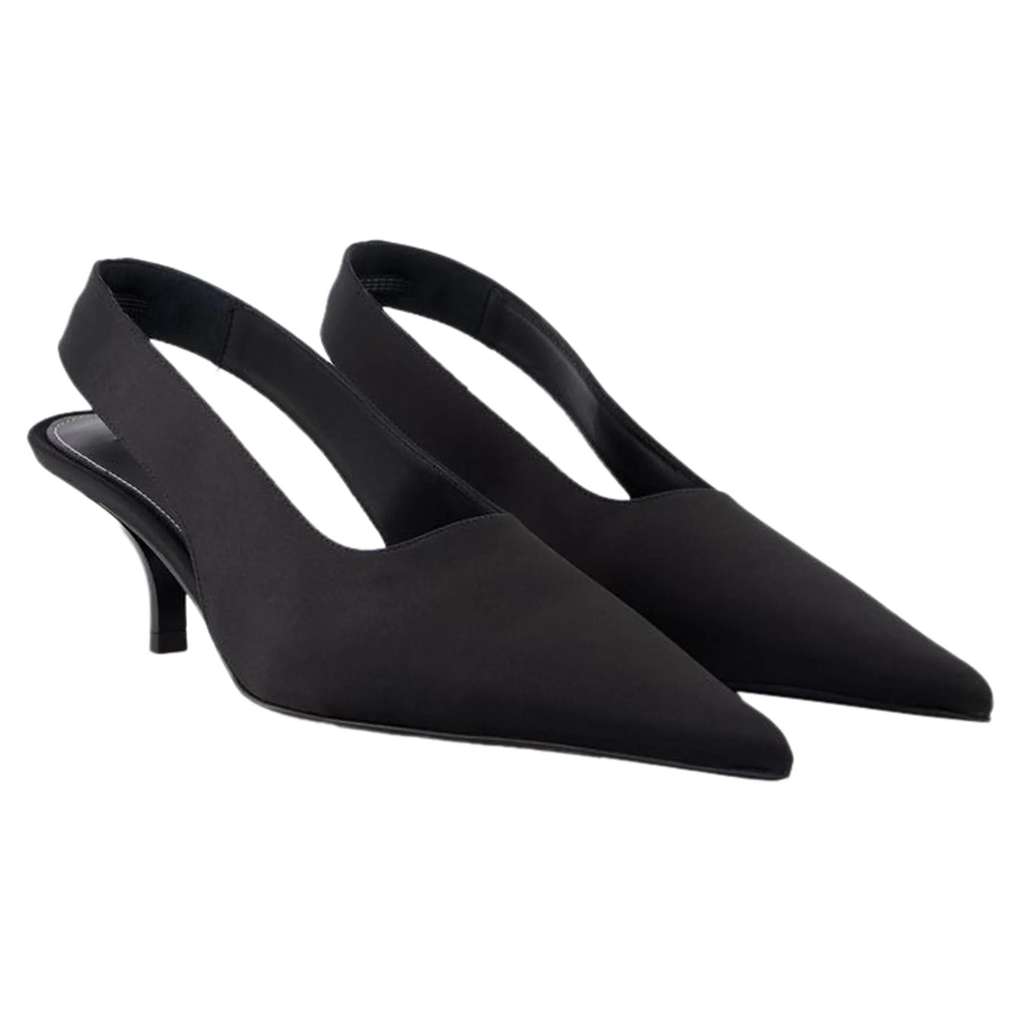 Classic Slingbacks - TOTEME - Silk - Black
