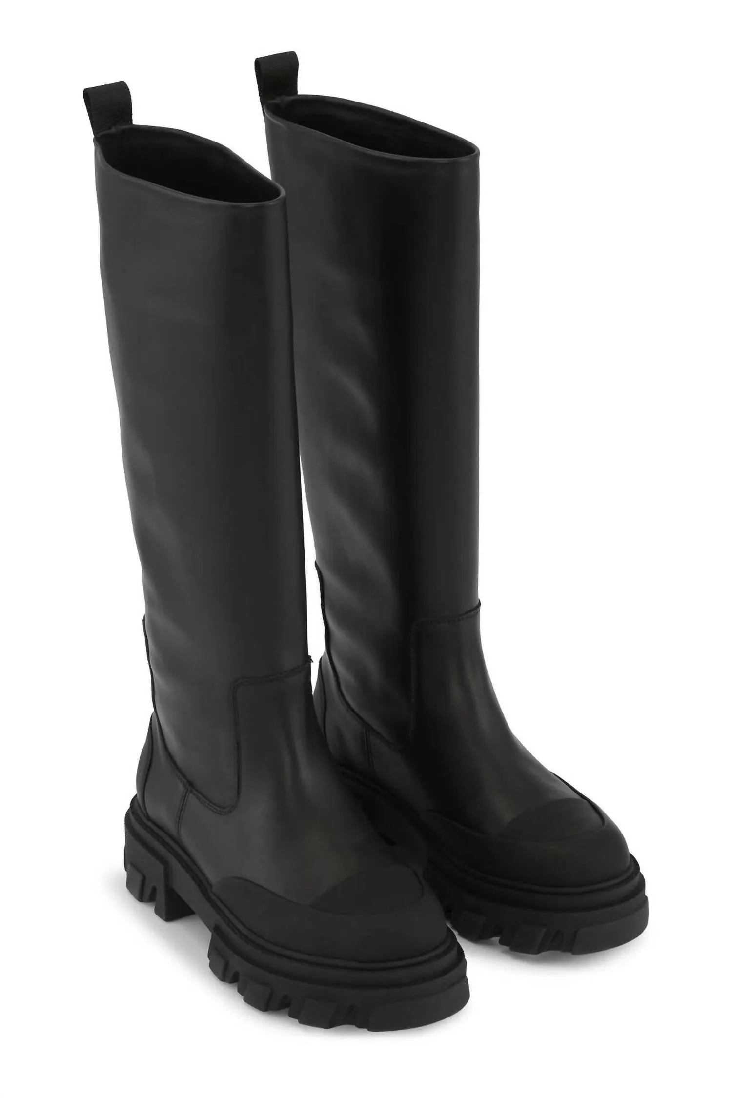 Cleated High Tubular Boots In Black