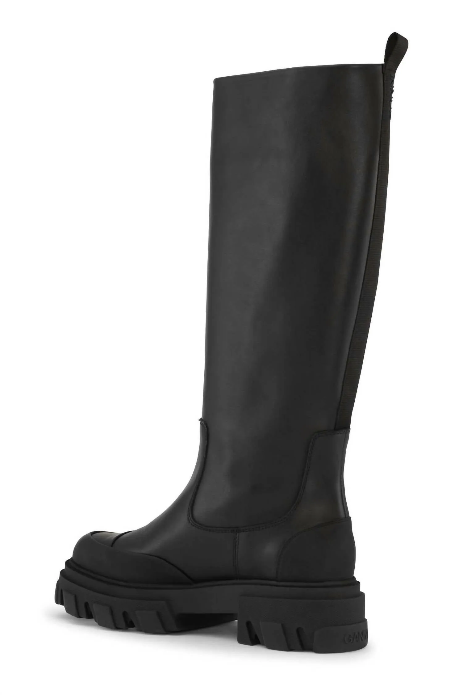 Cleated High Tubular Boots In Black