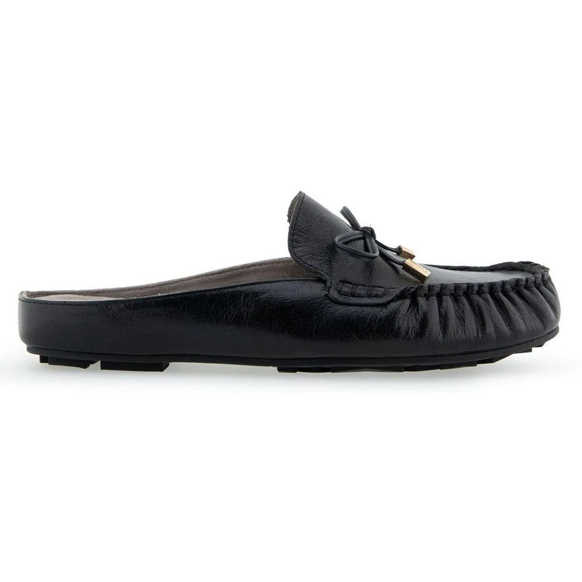 Cody Womens Bow Leather Slide Slippers