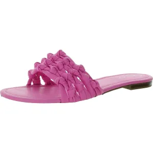 COWEN Womens Faux Leather Knotted Slide Sandals