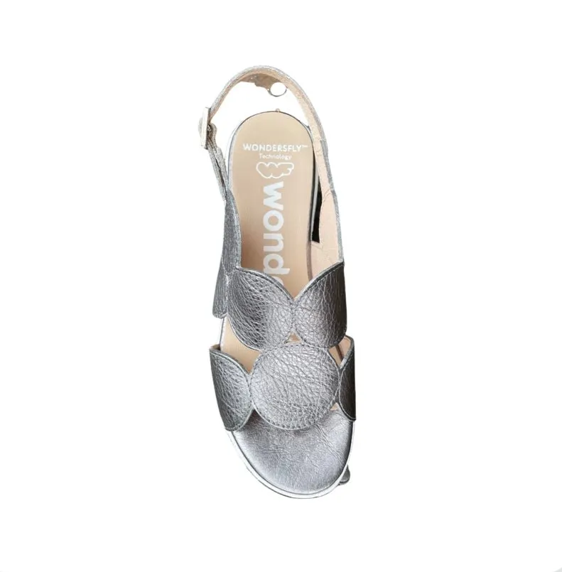 D8210 Pewter Slingback Wedge Sandal