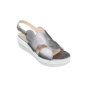 D8210 Pewter Slingback Wedge Sandal