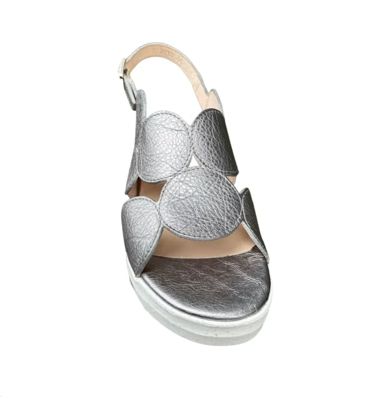 D8210 Pewter Slingback Wedge Sandal