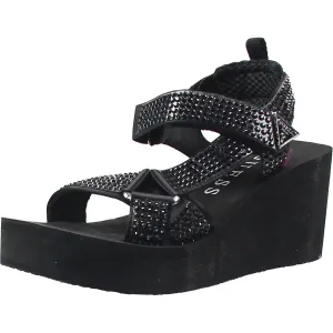 Dawsin Womens Embellished Wedge Slingback Sandals