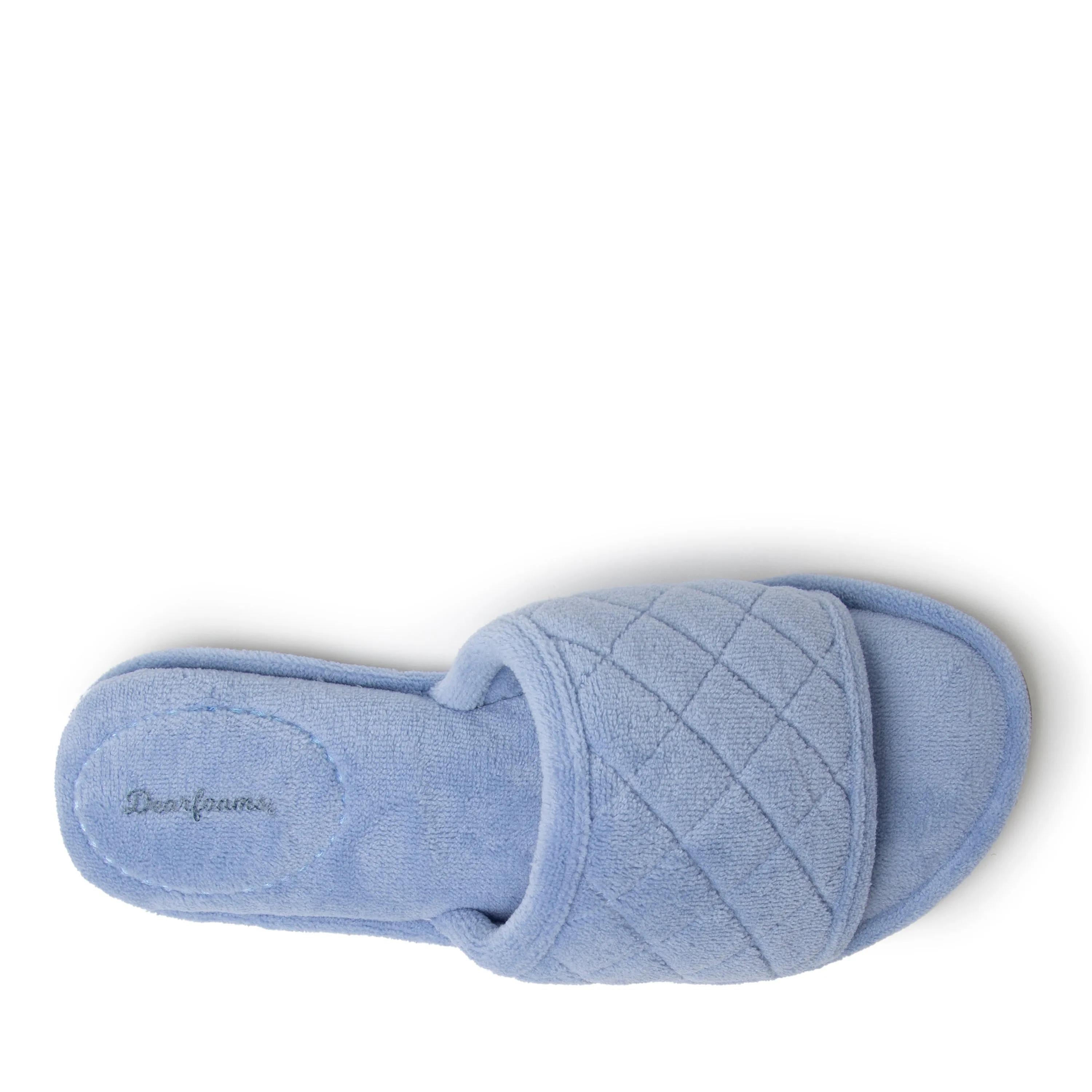 Dearfoams Womens Beatrice Quilted Microfiber Terry Slide Slipper