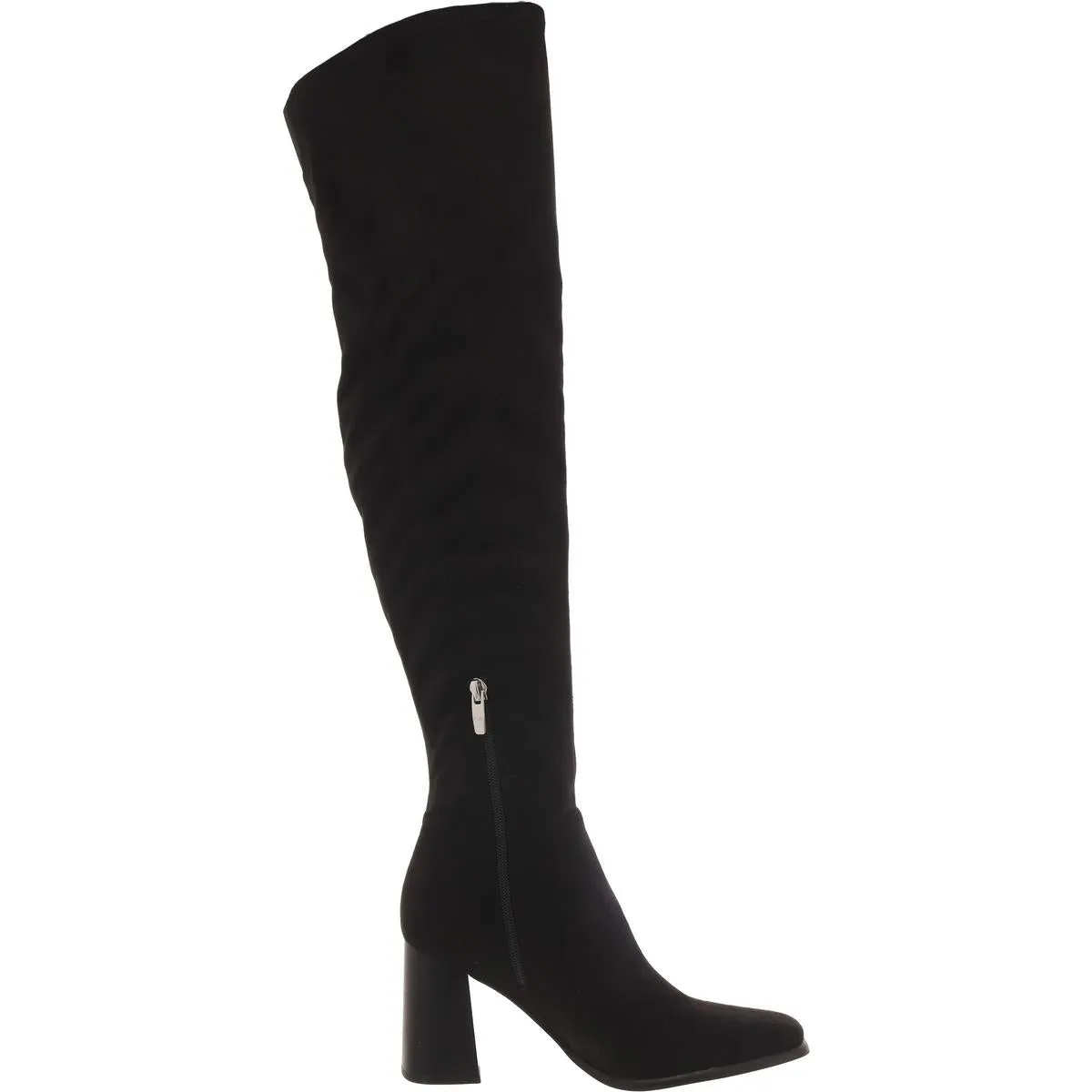 Denki Womens Zipper Faux Suede Over-The-Knee Boots