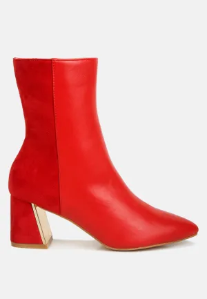 desire suede back panel high ankle boots