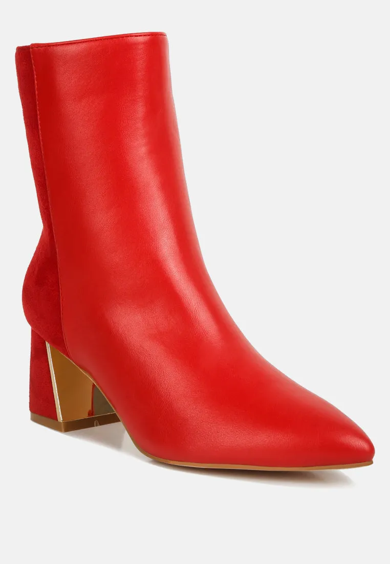 desire suede back panel high ankle boots