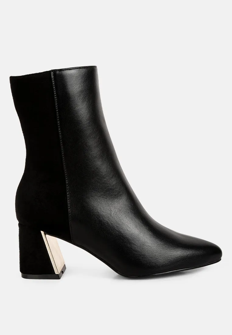 desire suede back panel high ankle boots