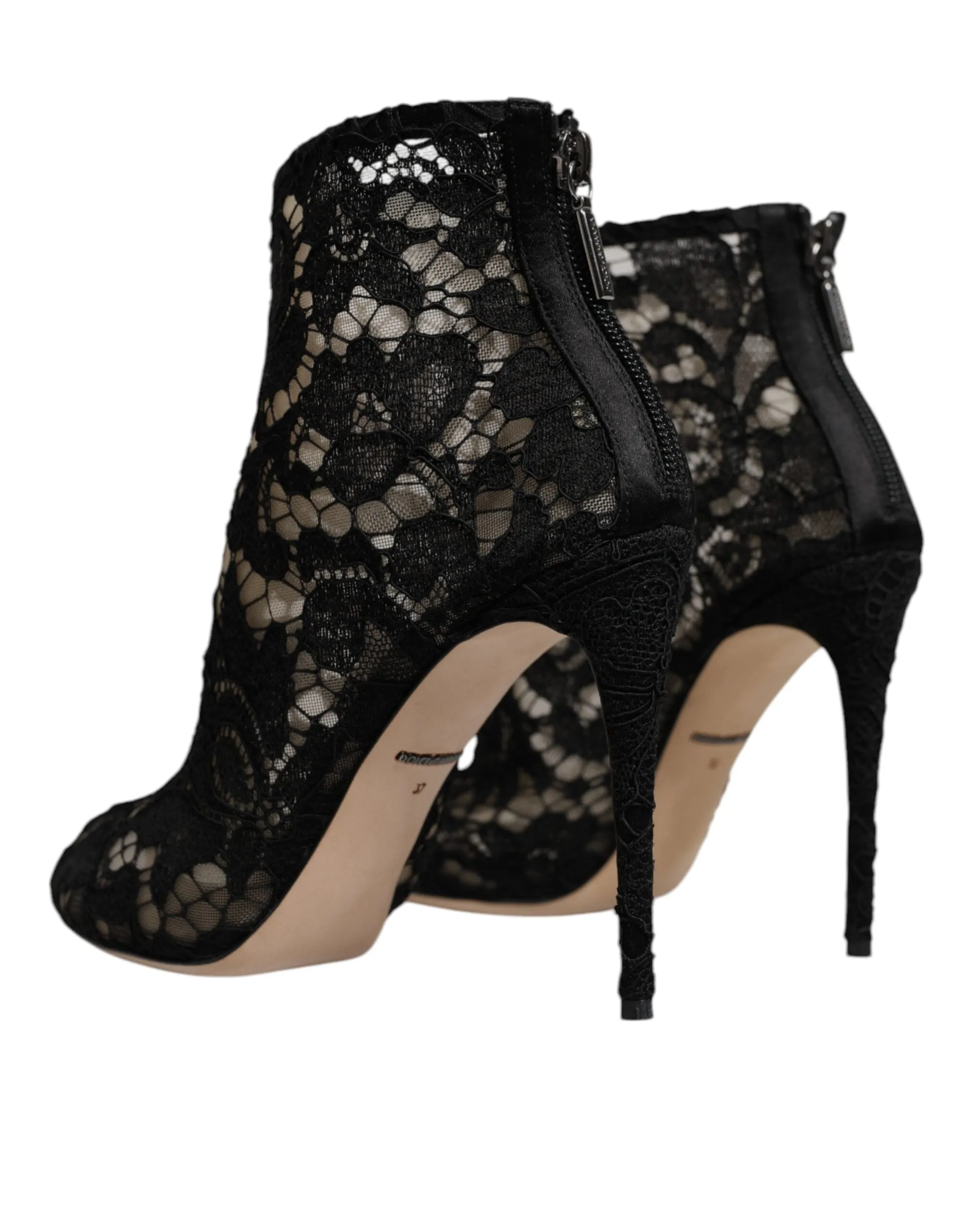 Dolce & Gabbana Floral Lace Heels Ankle Boots Women's Shoes (Pre-Owned)
