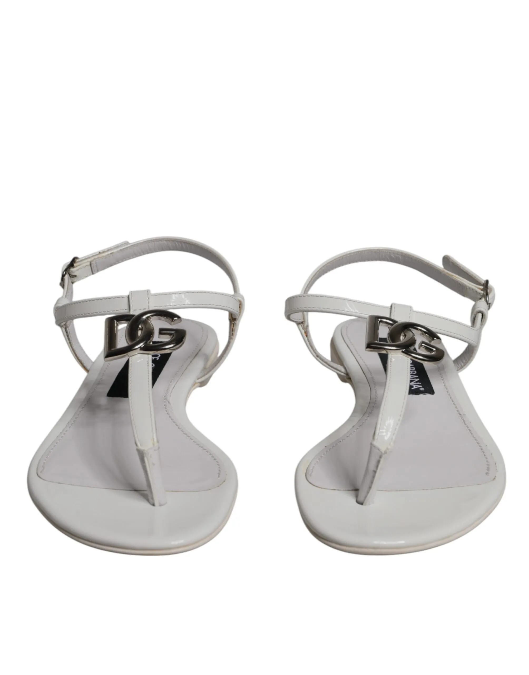 Dolce & Gabbana Leather Logo Ankle Strap Sandals Women's Shoes