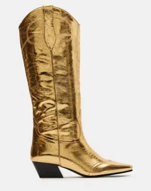 Dollie Gold Leather Boots
