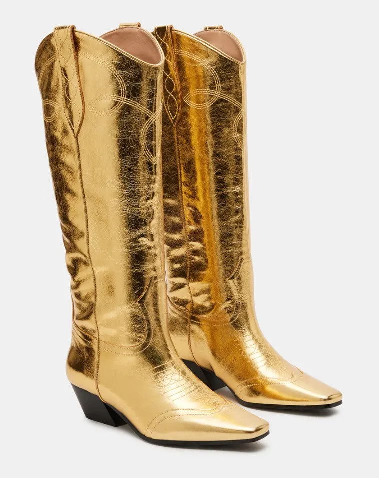 Dollie Gold Leather Boots