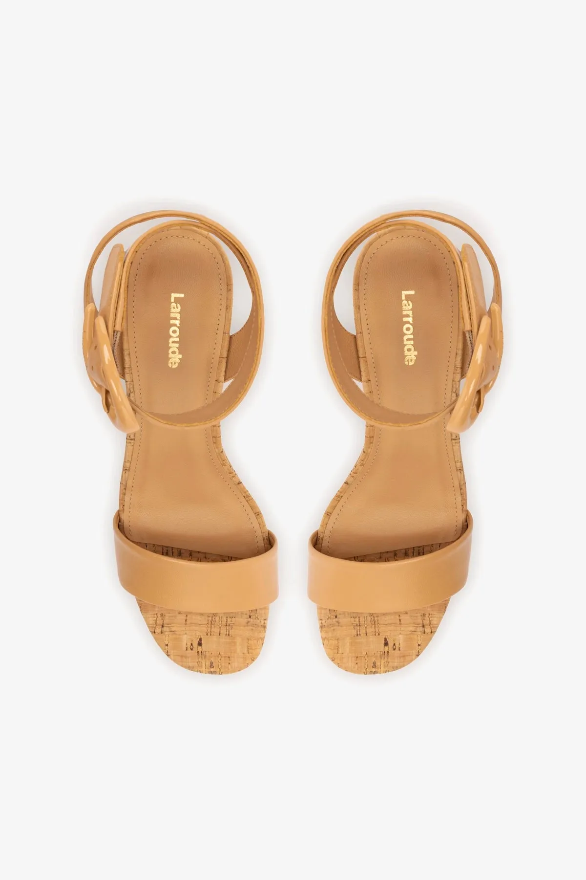 Dolly Verona Low Sandal In Tan Leather and Natural Cork