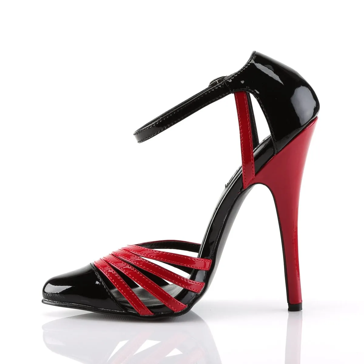 DOMINA-412 Black Red Patent