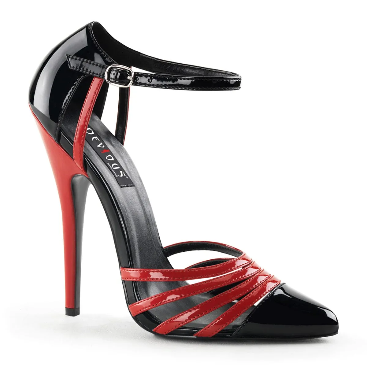 DOMINA-412 Black Red Patent
