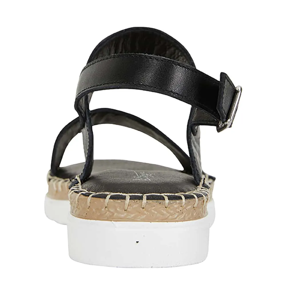 Egan Sandal in Black Leather
