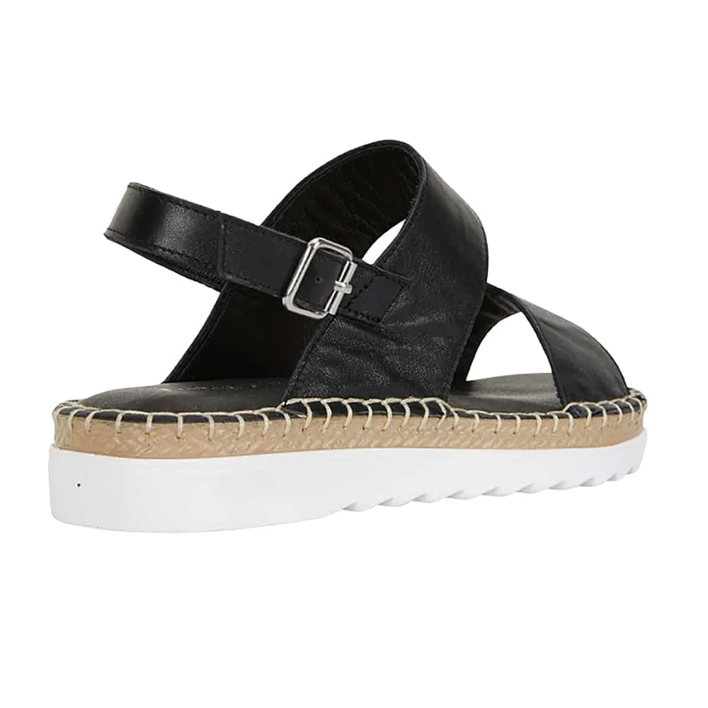 Egan Sandal in Black Leather
