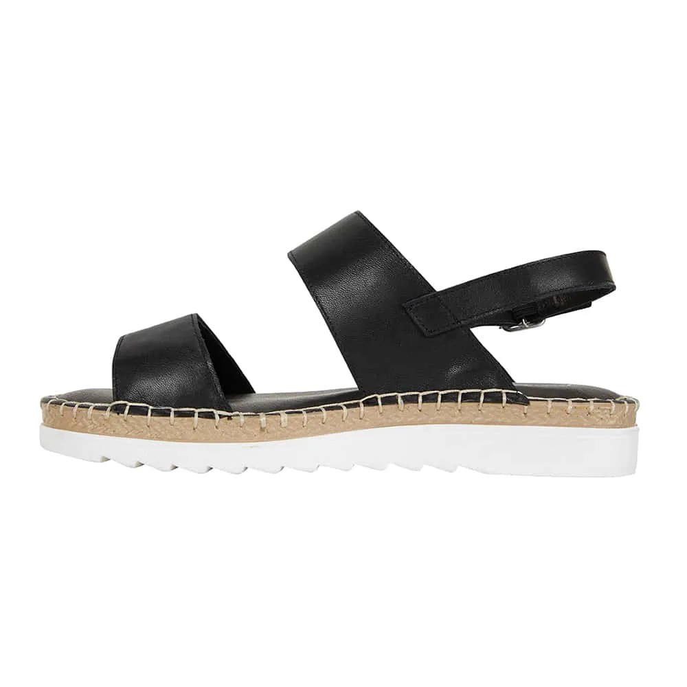 Egan Sandal in Black Leather