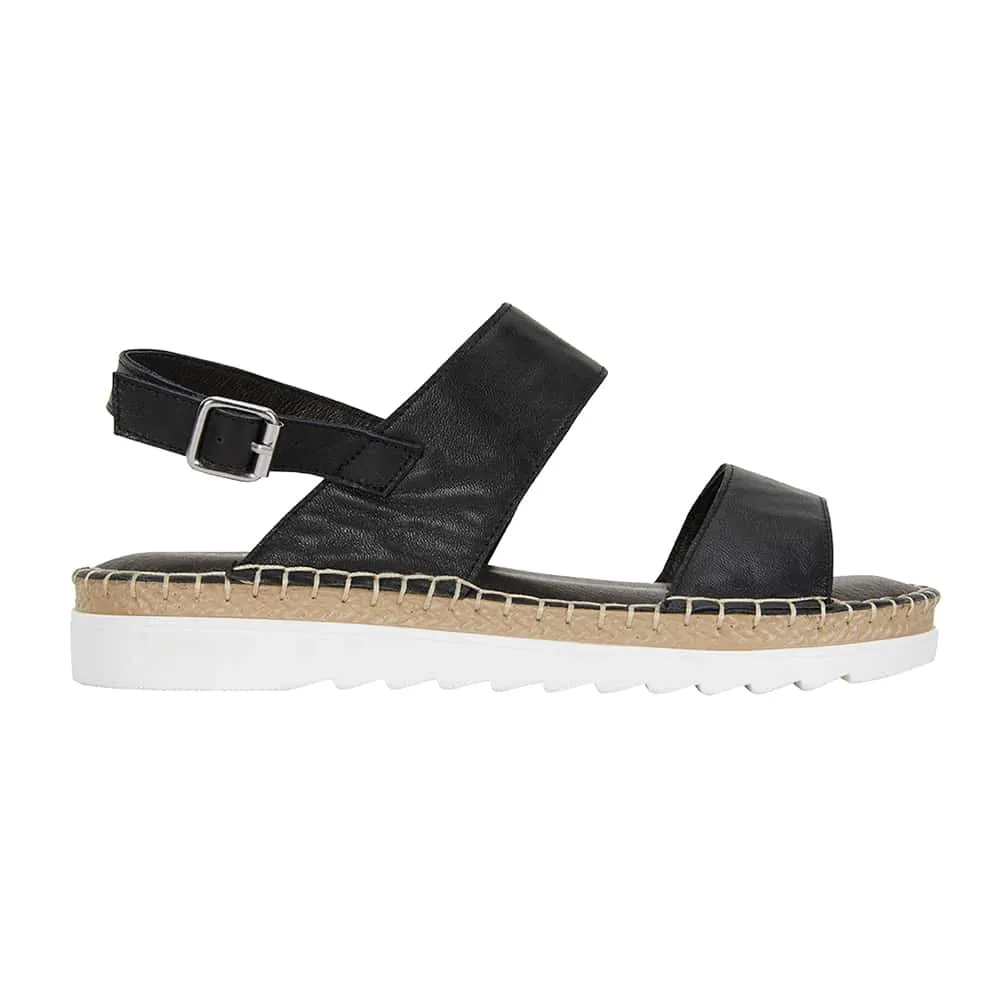 Egan Sandal in Black Leather