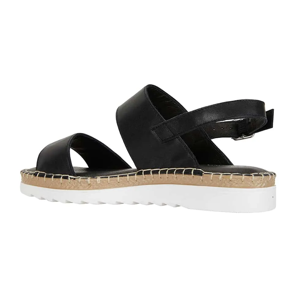 Egan Sandal in Black Leather