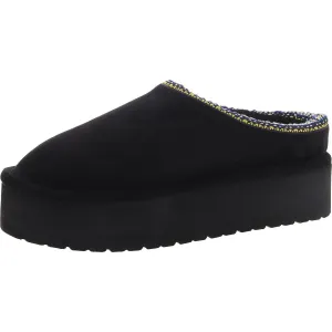 Elyse Womens Faux Fur Lined Platform Scuff Slippers