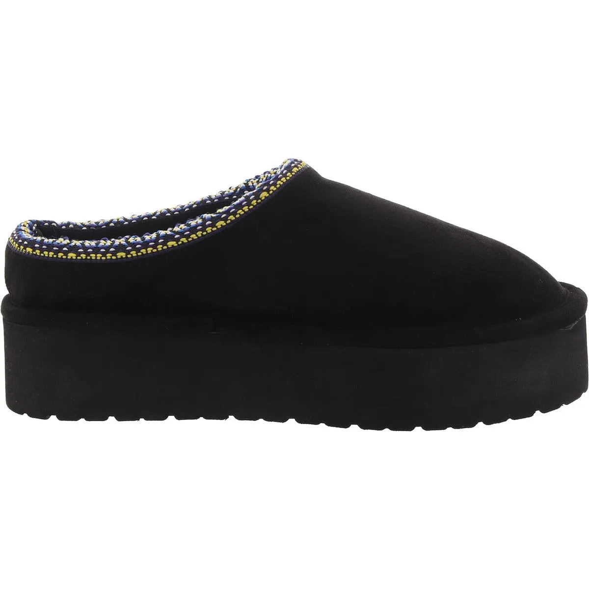 Elyse Womens Faux Fur Lined Platform Scuff Slippers