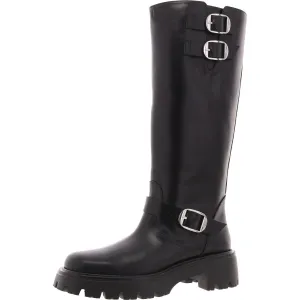 EMERSON Womens Buckle Leather Knee-High Boots