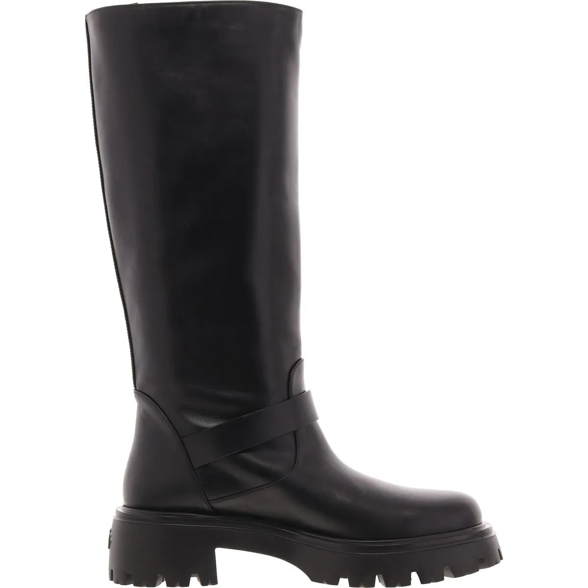 EMERSON Womens Buckle Leather Knee-High Boots