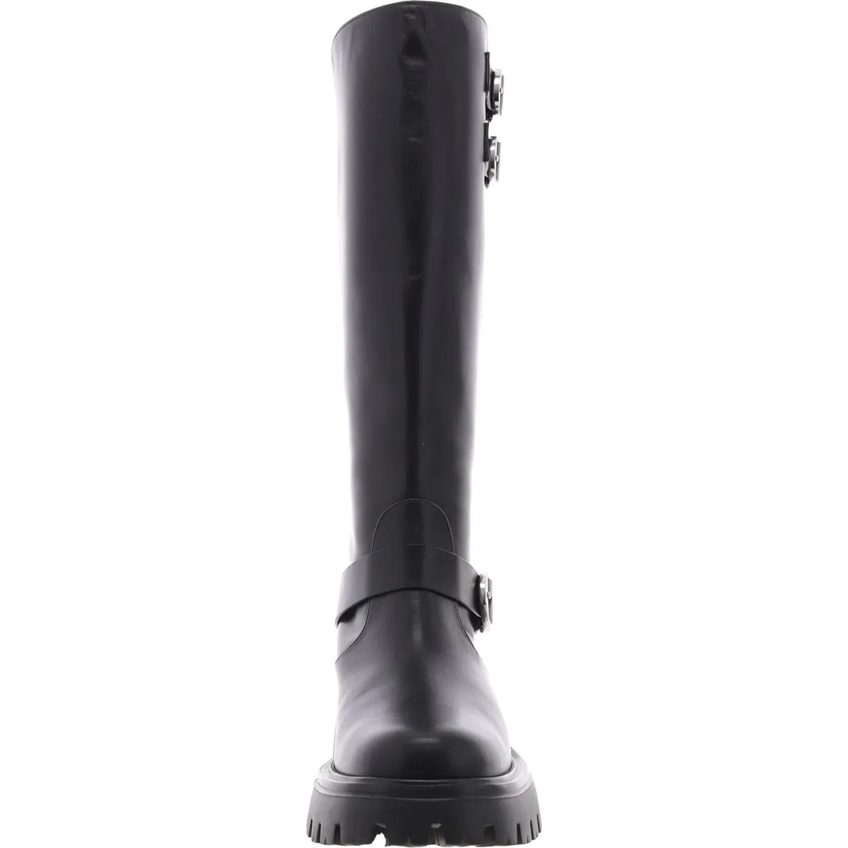 EMERSON Womens Buckle Leather Knee-High Boots
