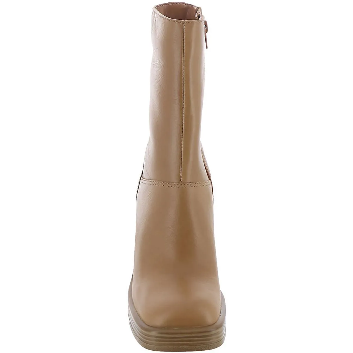 Fantsie Womens Leather Square Toe Mid-Calf Boots