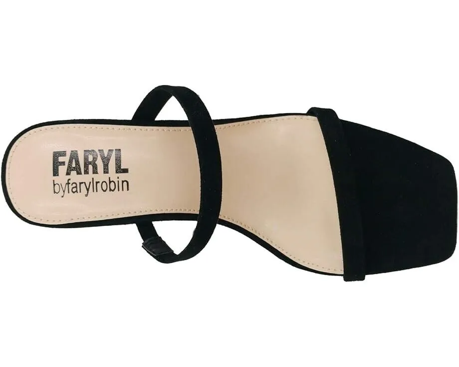 Faryl By Farylrobin Analisa Strappy Women's 14 Black Suede Slip On Shoes KHD976