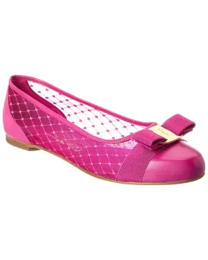 Ferragamo Varina Mesh & Leather Flat