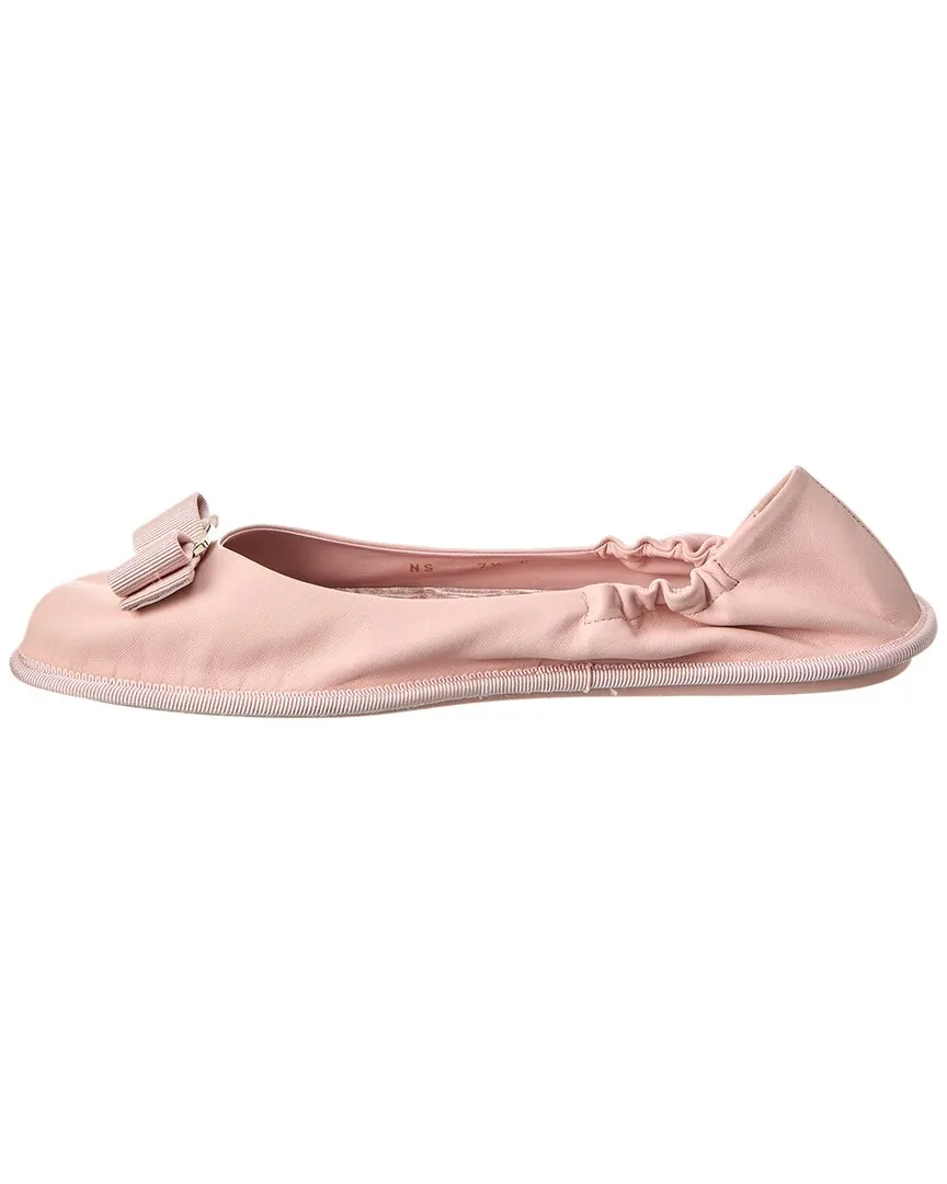 Ferragamo Varina Voy Leather Ballet Flat