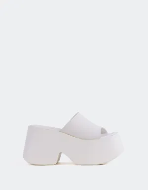 Fidle White Leather