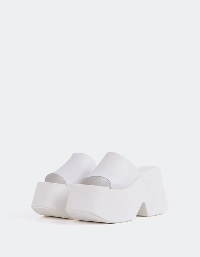 Fidle White Leather