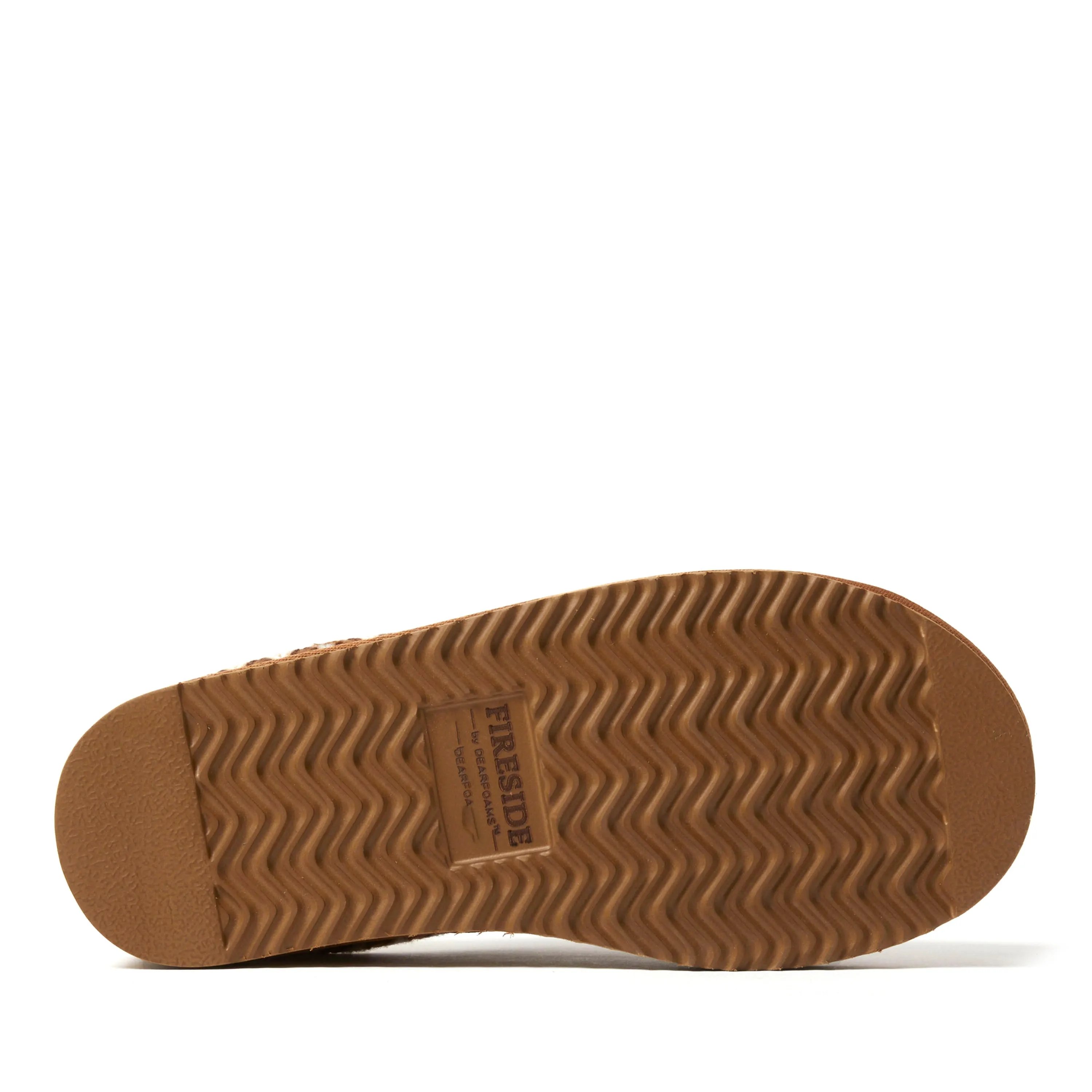 Fireside by Dearfoams Women's Greta Genuine Shearling Clog Slipper with Taping