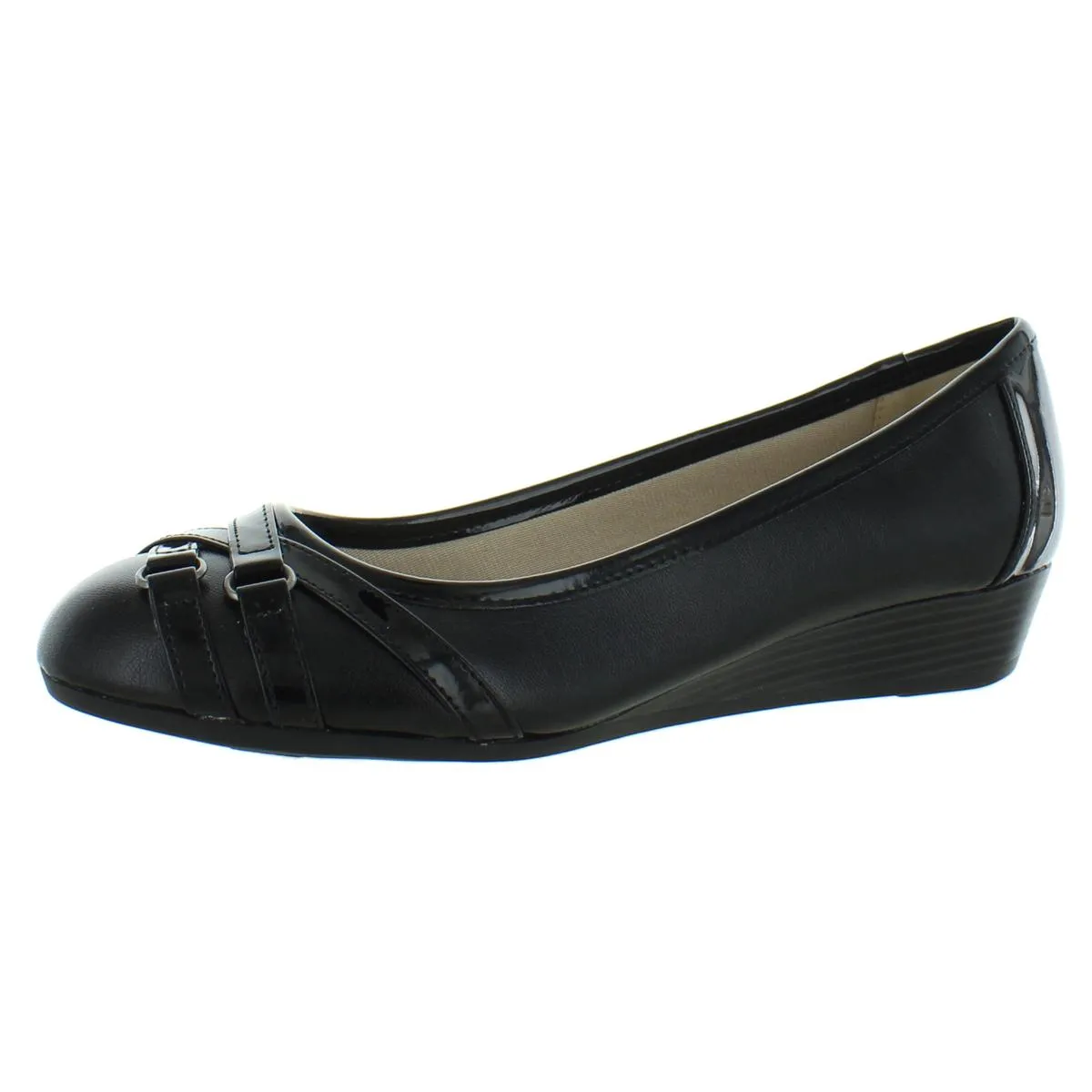 Flair Womens Faux leather Sip On Wedges