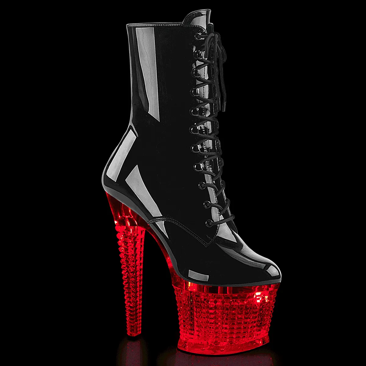 FLASHDANCE-1020SPEC Black/Clear Light-Up Boots