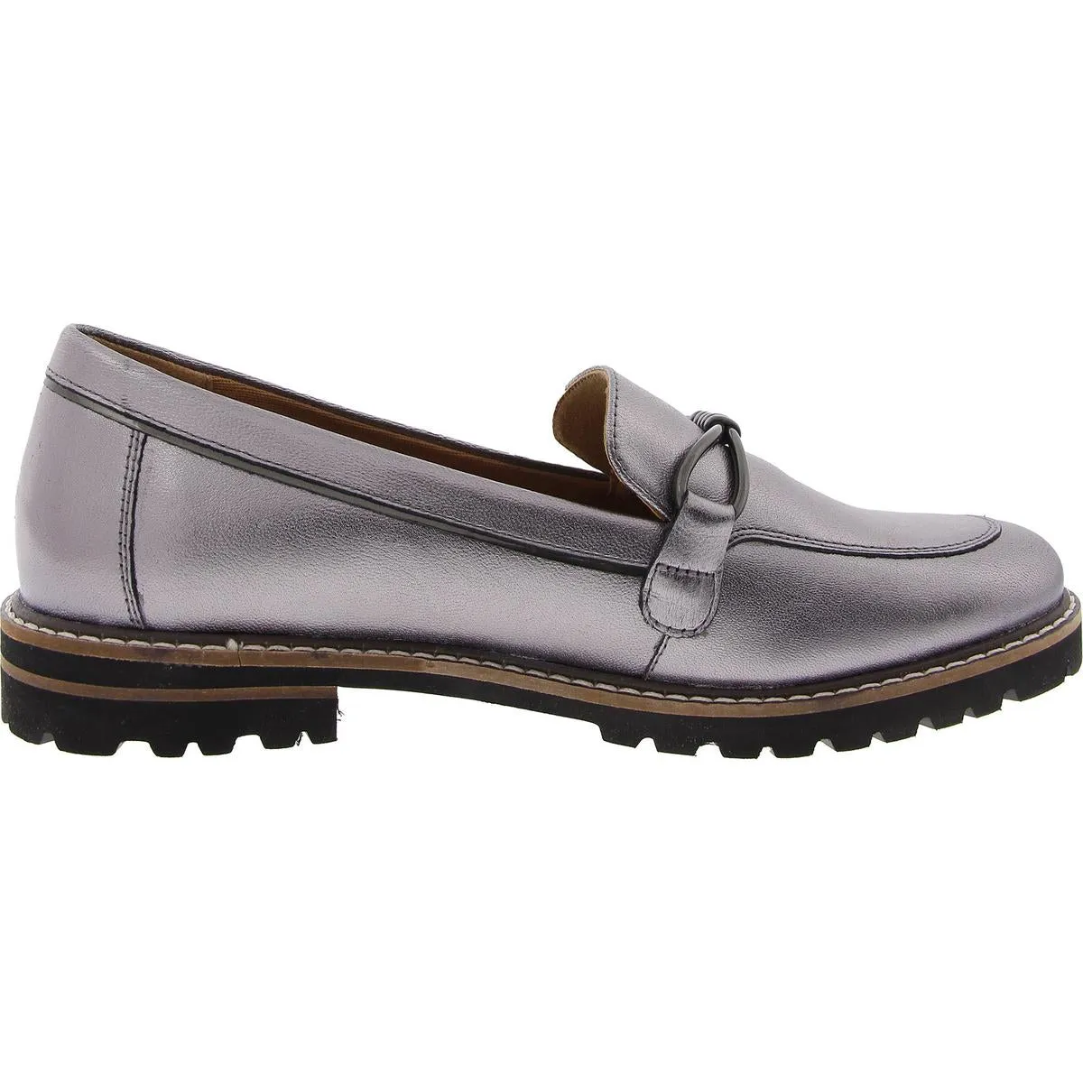 Flora Womens Leather Flat Loafers
