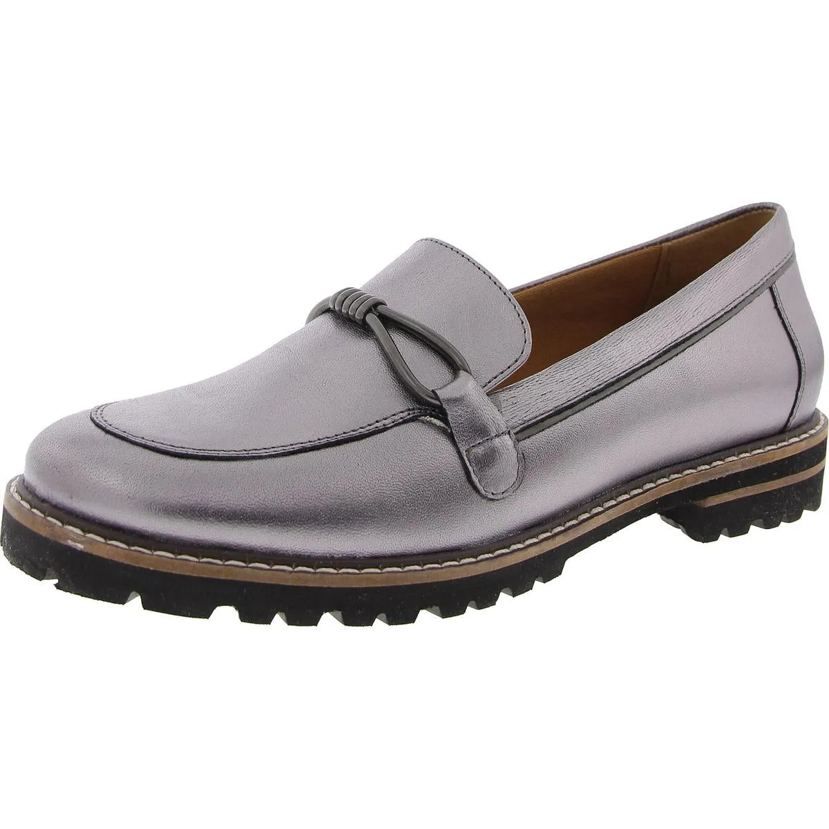 Flora Womens Leather Flat Loafers