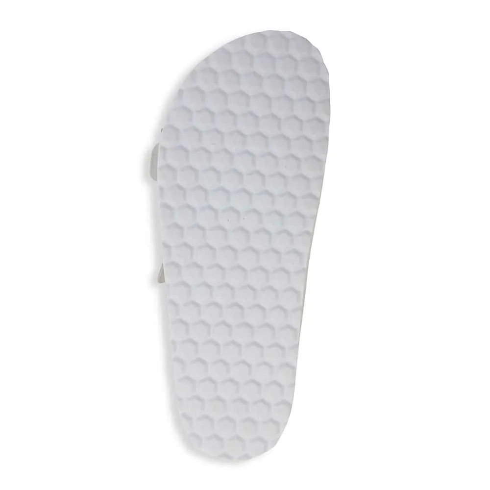 Florida Slide in White Leather