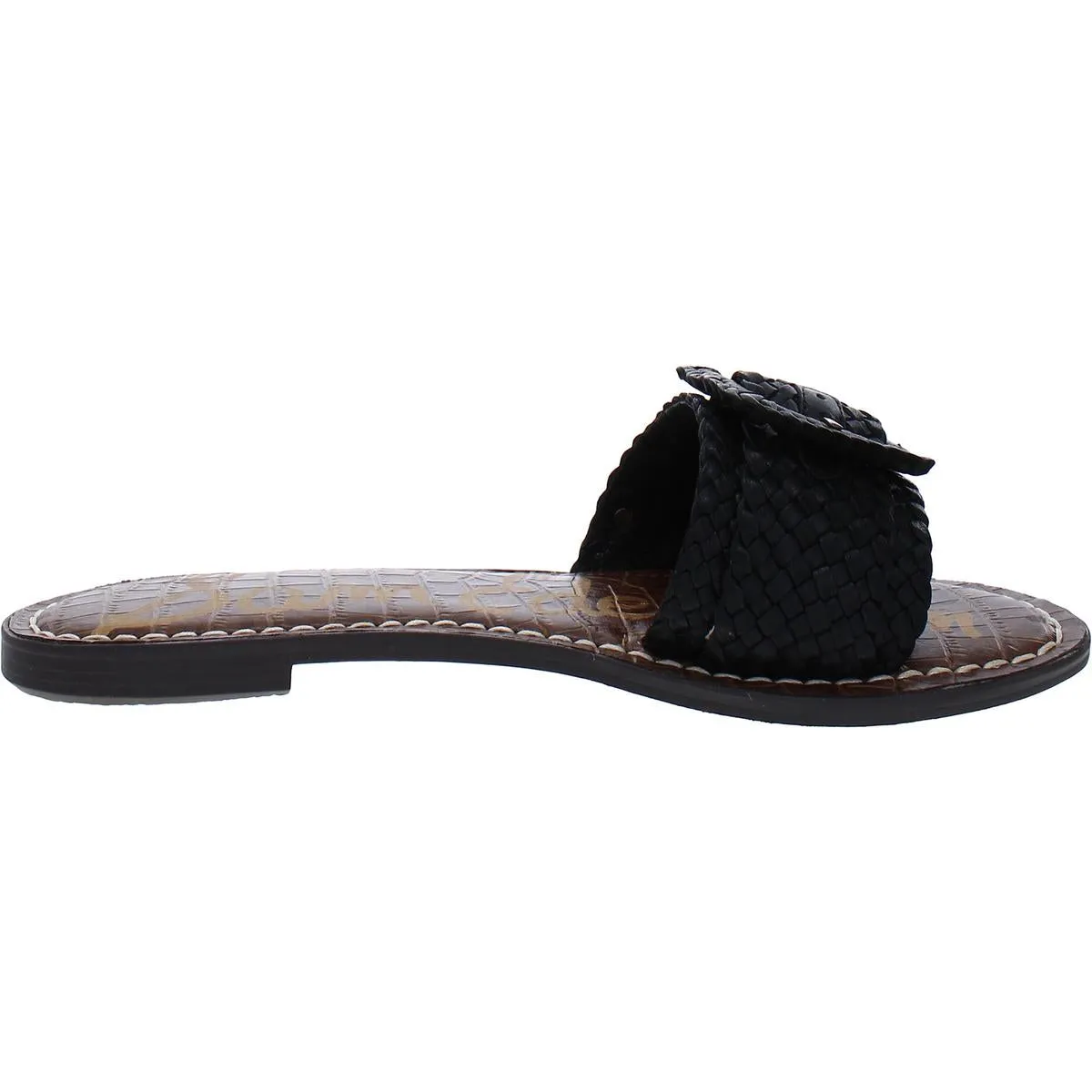 Gabriela Womens Leather Basketweave Slide Sandals