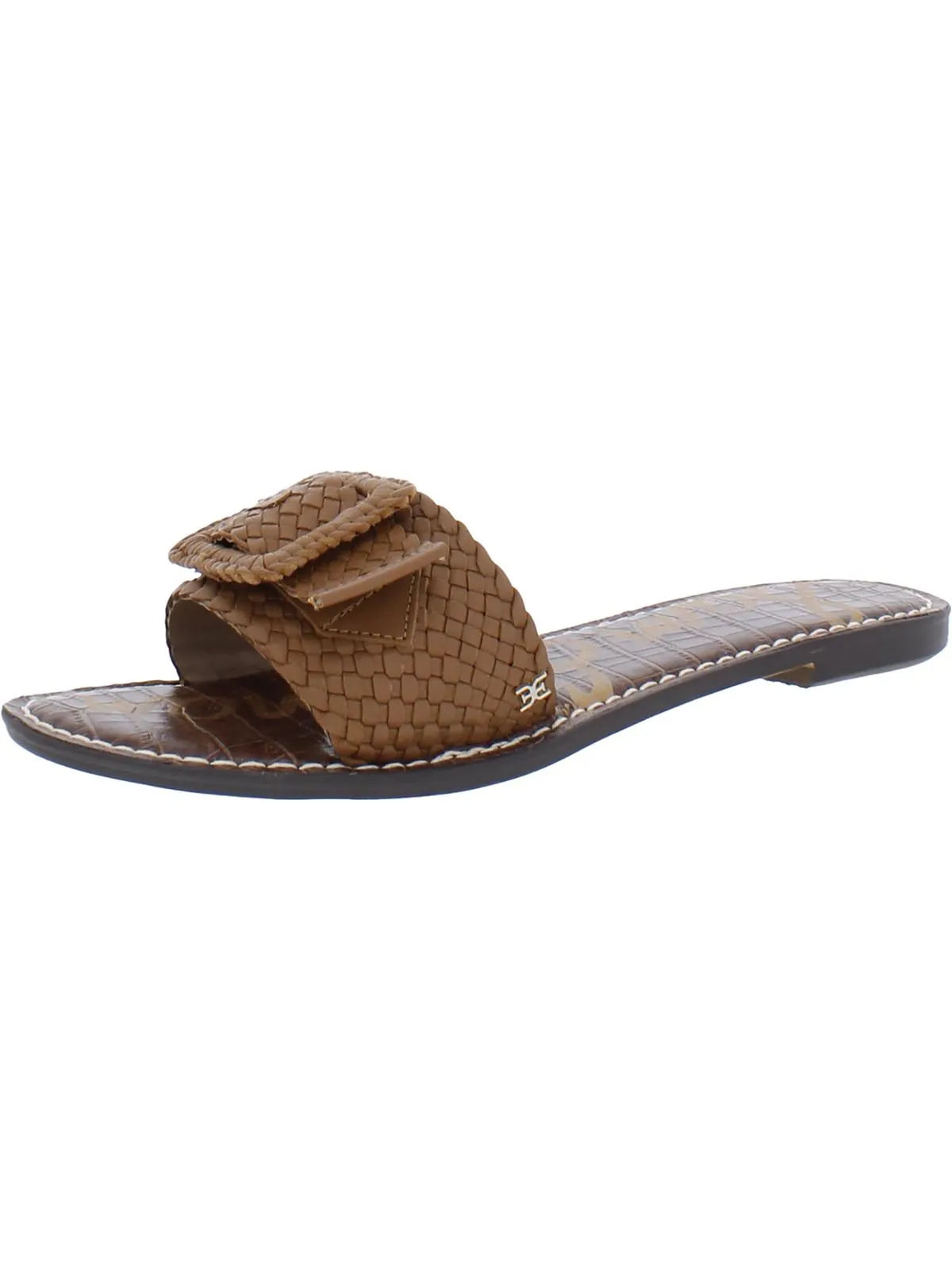 Gabriela Womens Leather Basketweave Slide Sandals
