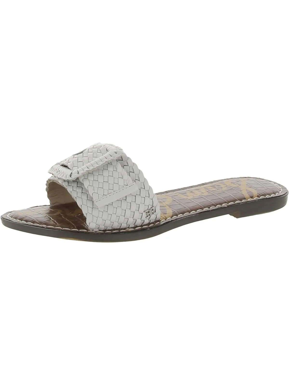 Gabriela Womens Leather Basketweave Slide Sandals