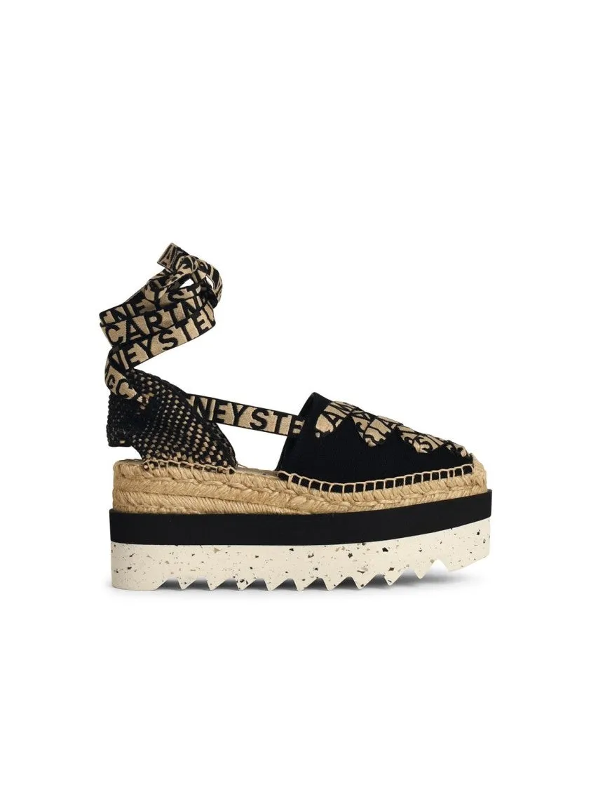 Gaia' Black Tela Sandals