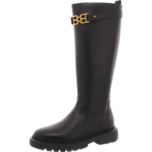 GAILA Womens Lugged Sole Leather Knee-High Boots