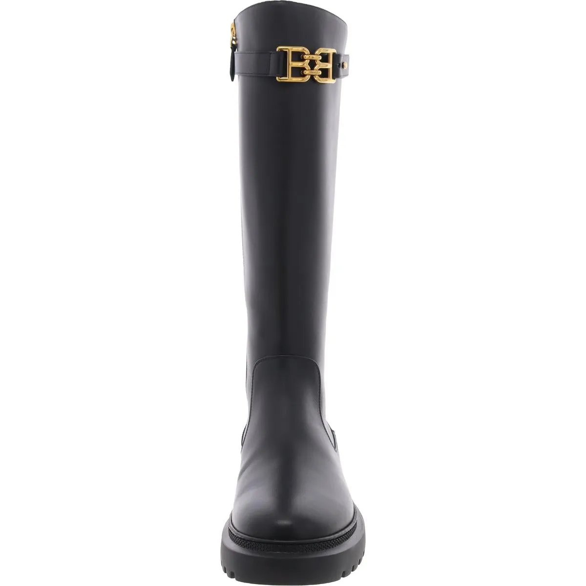GAILA Womens Lugged Sole Leather Knee-High Boots